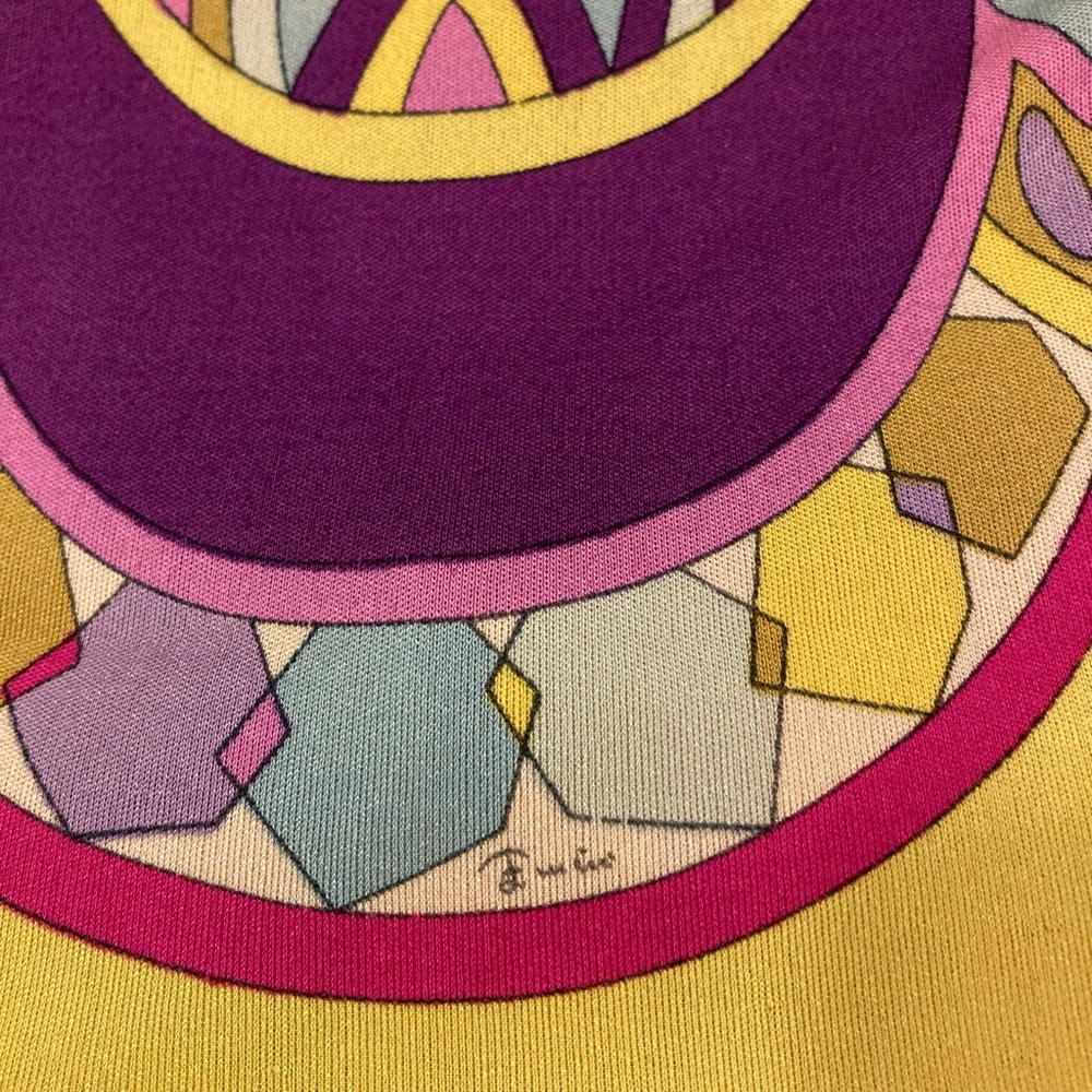Vintage Neiman Marcus Trophy Room Emilio Pucci Colorful Mod Silk Sheath Dress - Picture 10 of 15